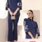 Indigo Luxe Embroidered Cord Set