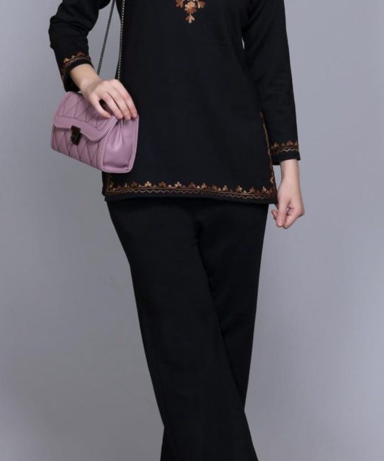 Midnight Vine Embroidered Suit Set-1