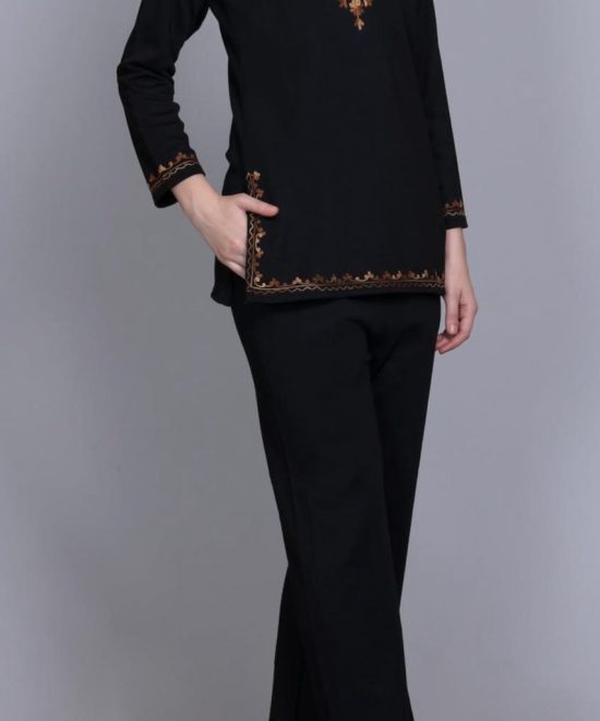 Midnight Vine Embroidered Suit Set-2
