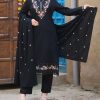 Noir Bloom Embroidered Suit Set