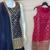 Noor Navy & Ruby Embroidered Kurta Set with Dupatta