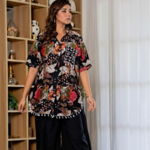 Midnight Bloom Printed Cord Set